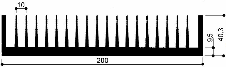 dissipatore di calore in alluminio 200x200